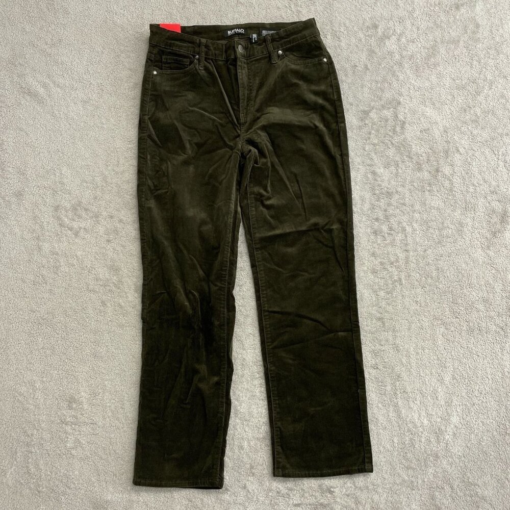 Buffalo David Bitton Women's 8/29 Straight Leg Stretch Corduroy Green M0859 - Picture 4 of 12